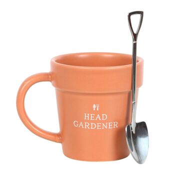 Head Gardener Ceramic Plant Pot Mug And Spoon, 2 of 3