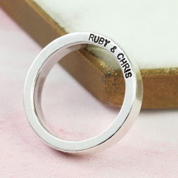 Personalised Bold Sterling Silver Band Ring, 3 of 4