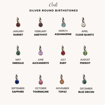 Silver Initial And Birthstone Adjustable Knotted Bangle, 4 of 6