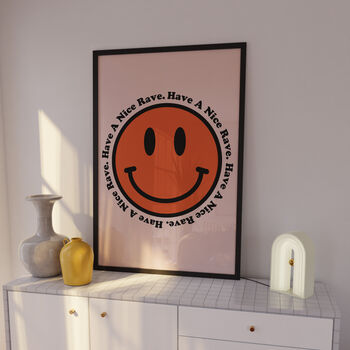 Acid Smiley Have A Nice Rave Print, 5 of 7