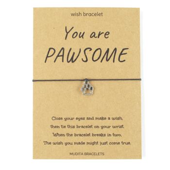 You Are Pawsome Paw Charm Wish Bracelet, 3 of 4