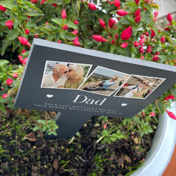 Personalised Large Photo Memorial Slate Plant Marker, 5 of 7