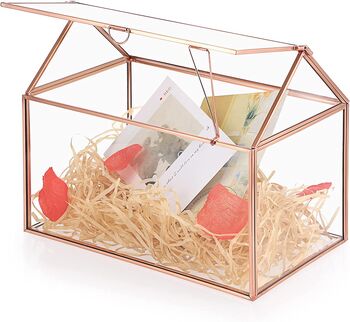 Rose Gold Glass Geometric Plant Terrarium With Lid, 4 of 7