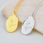 Rose Flower Oval Pendant Necklace In Sterling Silver, thumbnail 2 of 9