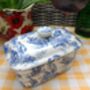Lidded Butterdish In Blue Toile Design, thumbnail 7 of 10