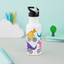 Cycling Dinosaur Personalised Water Bottle, thumbnail 3 of 4
