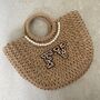 Personalised Ada Pearl Half Moon Wicker Basket Drawstring Bag, thumbnail 3 of 6