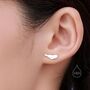 Beluga Whale Stud Earrings In Sterling Silver, thumbnail 3 of 10