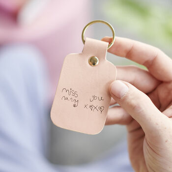 Personalised Leather Keyring With Childs Drawing, 5 of 9