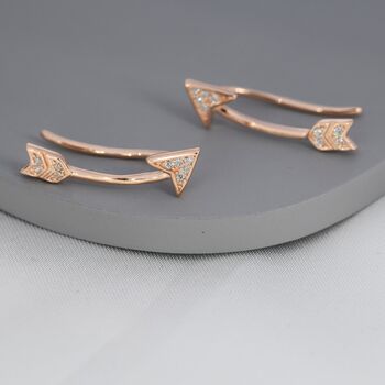 Arrow Cz Crawler Earrings In Sterling Silver, 7 of 12