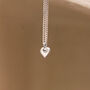 Tiny Heart Personalised Initial Necklace Silver Or Gold, thumbnail 4 of 7