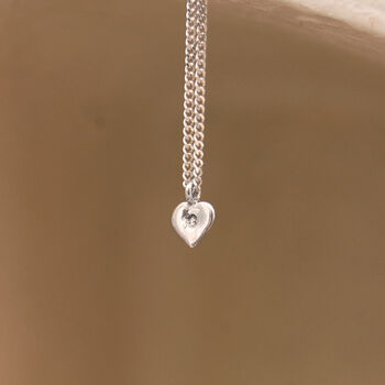 Tiny Heart Personalised Initial Necklace Silver Or Gold, 4 of 7