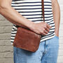 Small Leather Messenger Bag With Personalisation, thumbnail 3 of 4