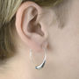 Open Hoop Tusk Sterling Silver Earrings, thumbnail 2 of 3