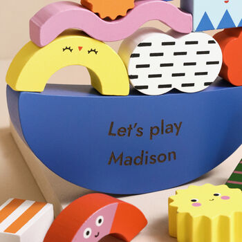 Personalised Shapes Wooden Balance Game, 2 of 5