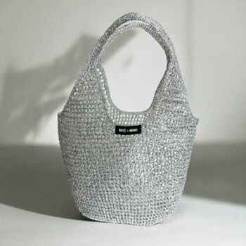 Metallic Raffia Crochet Tote Bag, 6 of 6