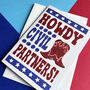 Cowboy Howdy Civil Partnership Congratulations Card, thumbnail 2 of 5