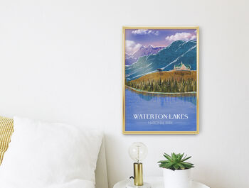 Waterton Lakes National Park Canada Travel Poster Print, 3 of 8