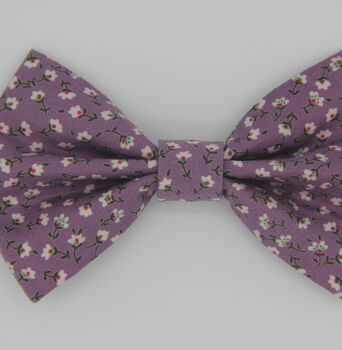 Purple Ditsy Daisy Dog Bow Tie, 2 of 5