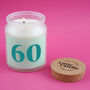 60 Large Clear Candle • 60th Birthday • Birthday Gift • Scented Glass Jar Candle • Humour • Just Because Candle • Gift Box, thumbnail 1 of 3