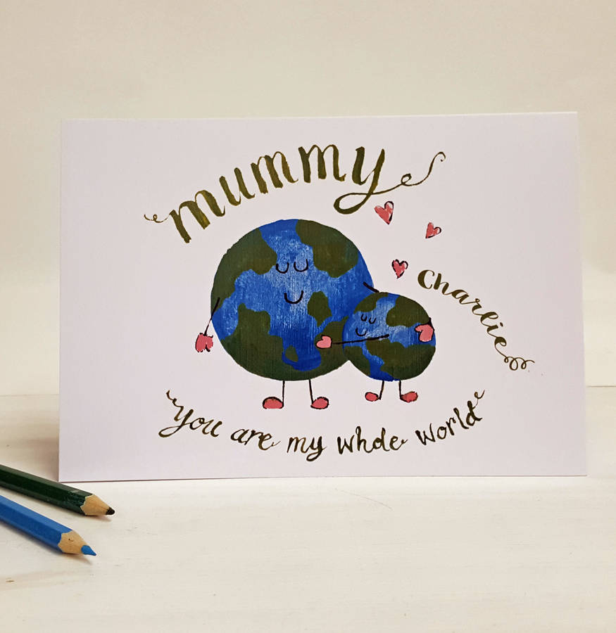 Personalised Mummy You Are My Whole World A5 Card By Giddy Kipper 6727