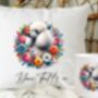 Personalised Poodle Summer Floral Dog Wreath Cushion And Mug Gift Bundle, thumbnail 1 of 4