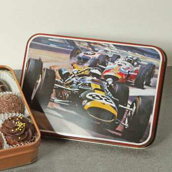Racing Car Tin With 12 Assorted Chocolates – Perfect Gift For Father’s Day And Birthday Presents, 2 of 2