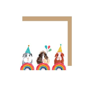 Rainbow Guinea Pigs Greetings Card, 2 of 2