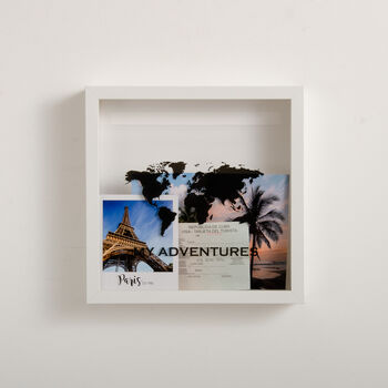 Personalised World Map Travel Memory Frame, 3 of 6