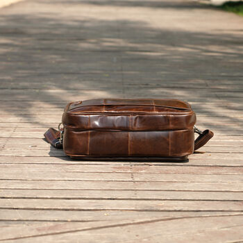 Genuine Leather Briefcase With Leather Suitcase Strap, 6 of 12