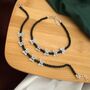 Butterfly Charm Black Beaded Nazar Slim Anklet Payal, thumbnail 2 of 3