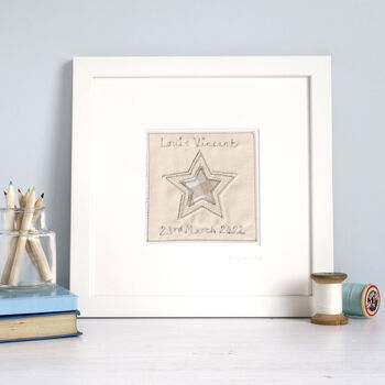 Personalised New Baby Boy / Christening Picture Gift, 3 of 12