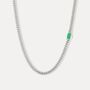 Silver Opal Gemstone Cuban Necklace Chain For Men, thumbnail 2 of 12