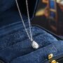 One Carat Moissanite Solitaire Pear Cut Pendant Necklace In Sterling Silver, thumbnail 8 of 12