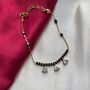 Black Bead Mangalsutra Zircon Drop Gold Nazar Bracelet, thumbnail 4 of 5