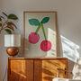 Cherry Poster, Cherry Illustration, Mid Century Print, thumbnail 10 of 10