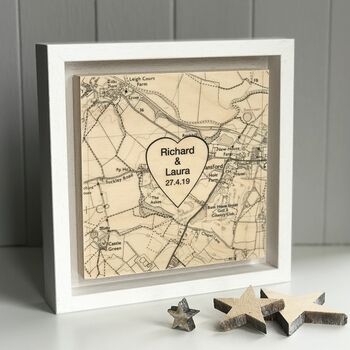 Personalised Wedding Venue Location Map Print On Wood, 6 of 10