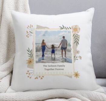 Personalised Wild Flowers Photo Upload Cushion, 3 of 4