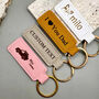 Engraved Leather Keychain Personalized Key Ring Gift, thumbnail 1 of 8