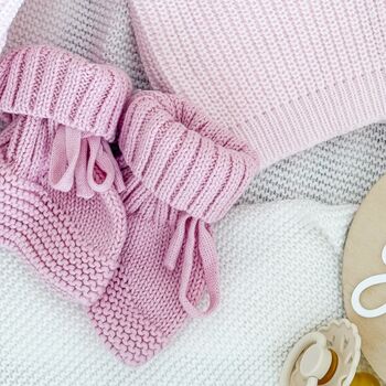 White Personalised Embroidered New Baby Name Long Sleeve Knitted Romper, 11 of 12