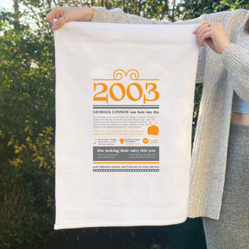 Personalised 21st Birthday Gift Microfibre Tea Towel, 5 of 9