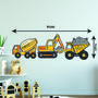 Personalised Set Of Three Diggers Wall Sticker Decor, thumbnail 5 of 5
