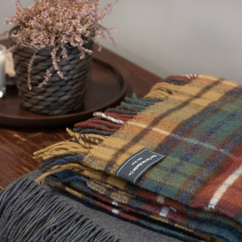 new wool blanket in buchanan antique tartan by the tartan blanket co