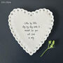 East Of India Heart Porcelain Coaster Gift With Words 'What Is Meant For You', thumbnail 1 of 5