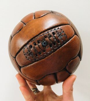 Small Vintage Style Leather Football With Stand, 2 of 2