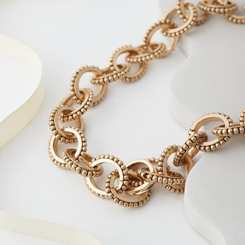 Textured Link Chain Statement Necklace, 3 of 3