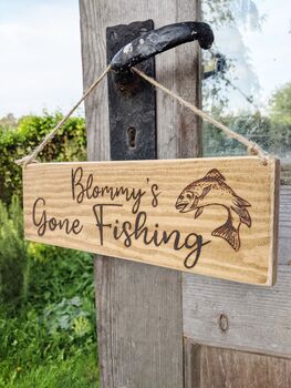 Gone Fishing Wooden Sign, 2 of 3