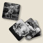 Four Black And White Personalised Photo Coasters, thumbnail 2 of 4