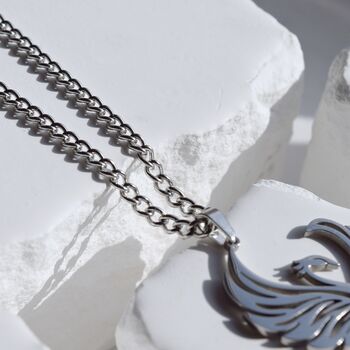 Silver Large Phoenix Necklace Gift, 3 of 5