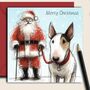 Bull Terrier Dog Christmas Card. The Christmas Walk, thumbnail 1 of 2